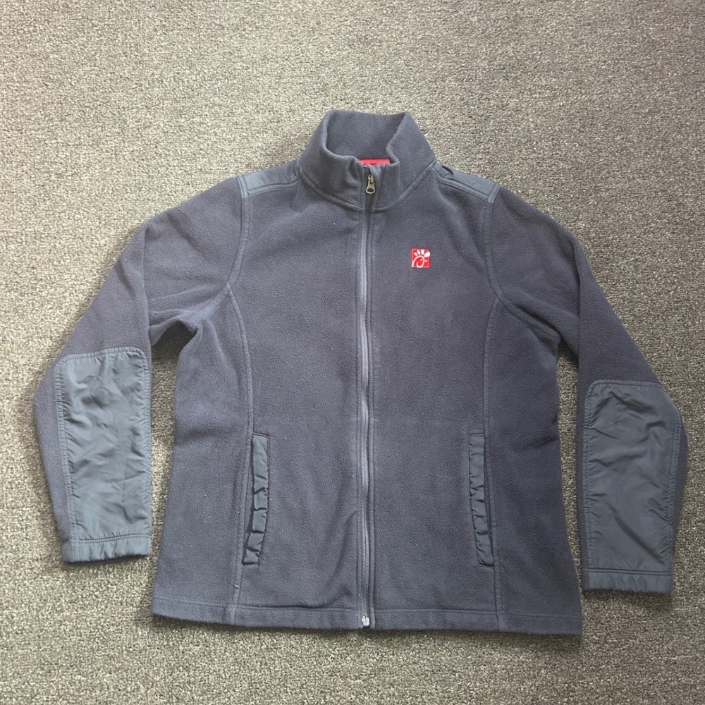 Chick-fil-A Fleece Jacket Navy Blue Mens XL Full Zip Workwear Team Uniform OOBE